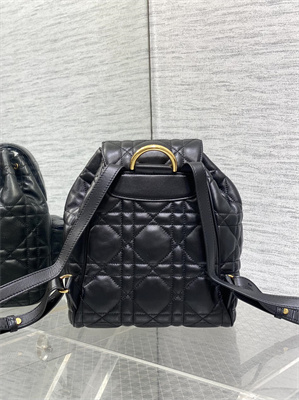 CD CARO BACKPACK MEDIUM Macrocannage Lambskin Black