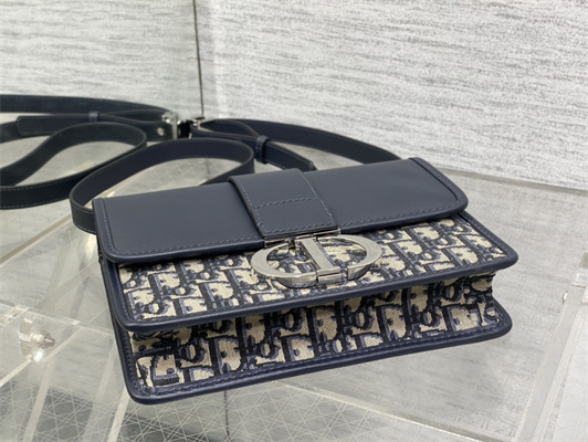 CD 30 Montaigne Bag Blue Oblique Jacquard& Leather