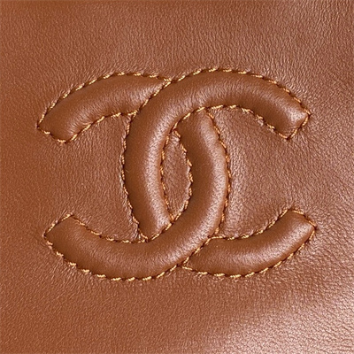 Ch*el mini flap bag shearling lambskin & gold-tone metal beige/brown as5148