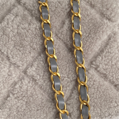 Ch*el flap bag shearling lambskin & gold-tone metal grey as5149