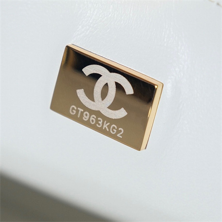 Cha.nel 24A Mini Flap Bag Sequins & Gold-Tone Metal White