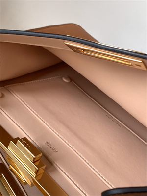 Fen.di PEEKABOO ICONIC ISEEU Medium leather bag Brown