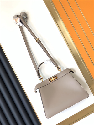 Fen.di PEEKABOO ICONIC ISEEU Medium leather bag Dove Grey