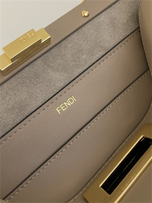 Fen.di Peekaboo Soft Medium Leather Bag Gray