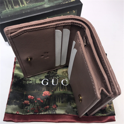 Gu.cci GG Marmont card case wallet Dusty Pink Leather 466492
