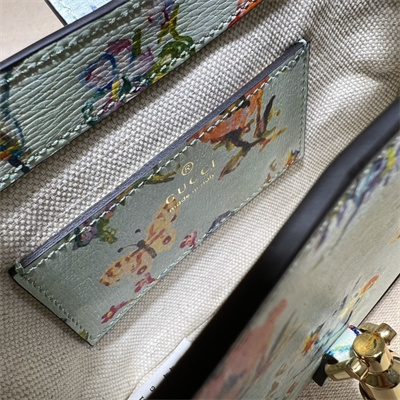 Gu.cci Jackie 1961 Mini Shoulder Bag Mint Leather With Printing 637091