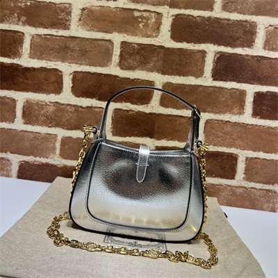 Gu.cci Jackie 1961 Mini Shoulder Bag Silver Leather 675799
