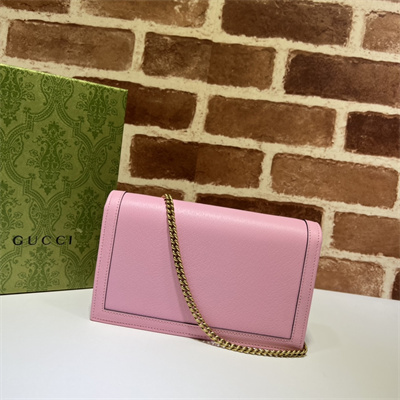 Gu.cci Diana mini bag with bamboo Pink Leather 696817
