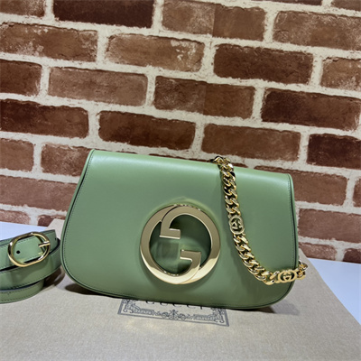 Gu.cci Blondie Shoulder Bag Green Leather 699268
