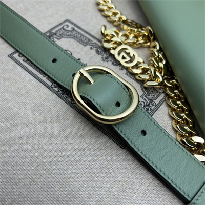 Gu.cci Blondie Shoulder Bag Green Leather 699268