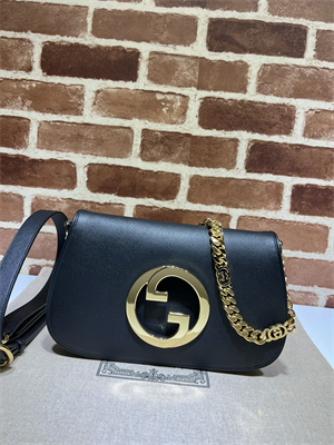 Gu.cci Blondie Shoulder Bag Black Leather 699268