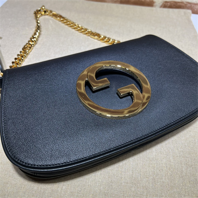 Gu.cci Blondie Shoulder Bag Black Leather 699268
