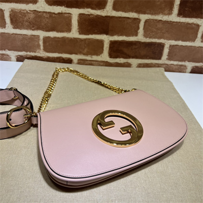 Gu.cci Blondie Shoulder Bag Pink Leather 699268