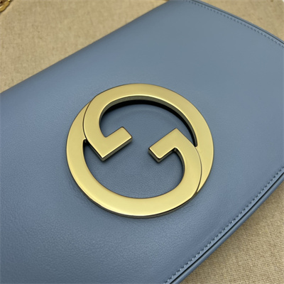 Gu.cci Blondie Shoulder Bag Blue Leather 699268