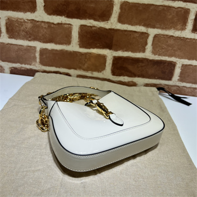 Gu.cci Jackie 1961 Mini Shoulder Bag White Patent Leather 699651