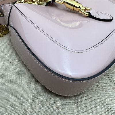 Gu.cci Jackie 1961 Mini Shoulder Bag Pink Patent Leather 699651