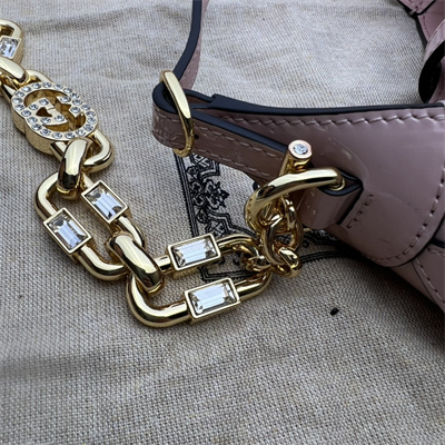 Gu.cci Jackie 1961 Mini Shoulder Bag Pink Patent Leather 699651