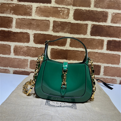 Gu.cci Jackie 1961 Mini Shoulder Bag Green Patent Leather 699651