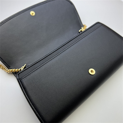Gu.cci Blondie continental chain wallet Black Leather 725215