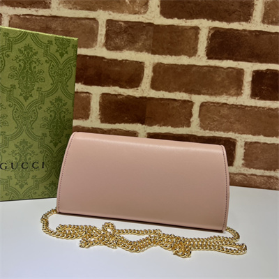 Gu.cci Blondie continental chain wallet Pink Leather 725215
