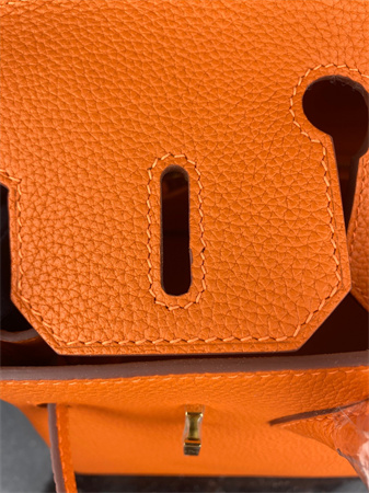 Bir.kin Bag TOGO Leather 25/30/35CM Gold/Silver Hardware In Orange Color HS