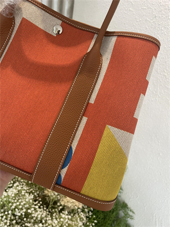 Her.mes  Garden Party 36CM Togo Leather and Graffiti Canvas HS