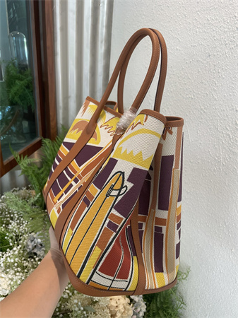 Her.mes  Garden Party 36CM Togo Leather and Graffiti Canvas HS