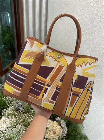 Her.mes  Garden Party 36CM Togo Leather and Graffiti Canvas HS