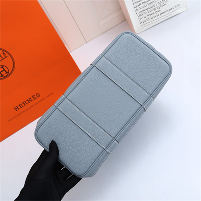 H**mes garden party 30/36cm calfskin leather bleu lin