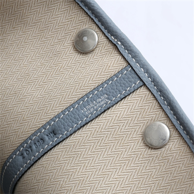 H**mes garden party 30/36cm calfskin leather bleu lin