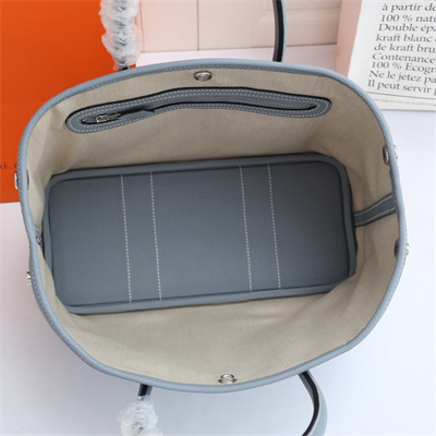 H**mes garden party 30/36cm calfskin leather bleu lin