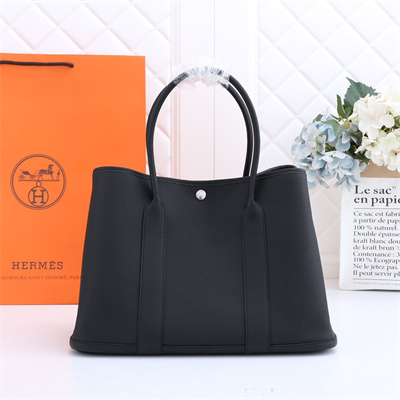 H**mes garden party 30/36cm calfskin leather black
