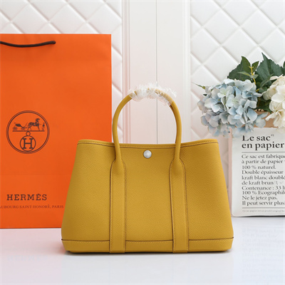 H**mes garden party 30/36cm calfskin leather jaune amber