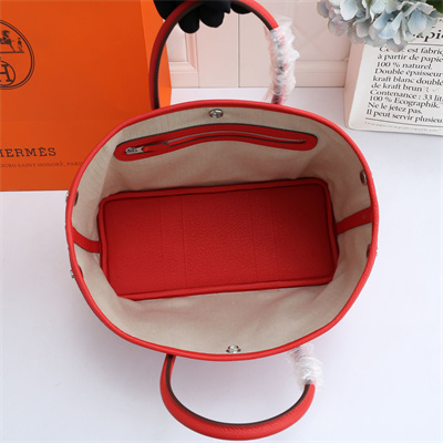 H**mes garden party 30/36cm calfskin leather red