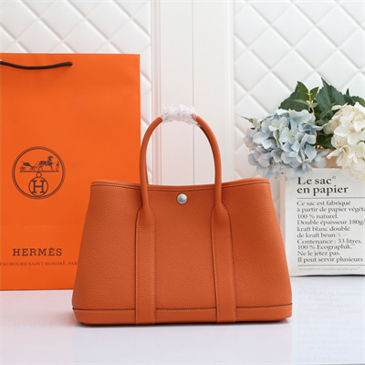 H**mes garden party 30/36cm calfskin leather orange