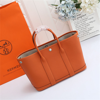 H**mes garden party 30/36cm calfskin leather orange