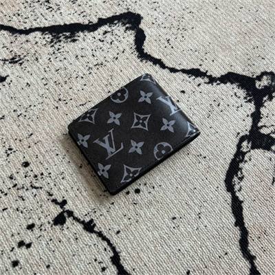 L.V Slender Wallet Brushed Monogram cowhide leather Black/White M11708