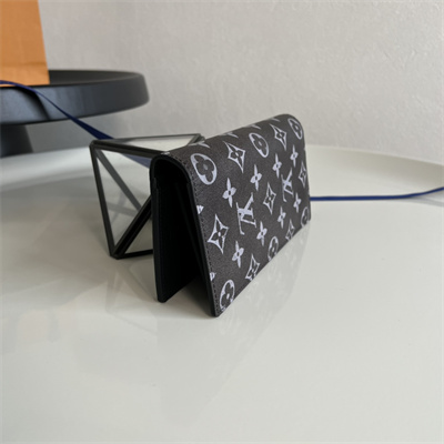 LV Brazza Wallet Brushed Monogram cowhide leather Black/White M11709