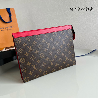 L.V Pochette Voyage MM Monogram Canvas Red  M12820