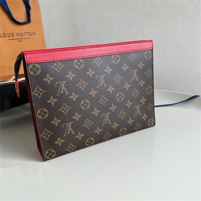 L.V Pochette Voyage MM Monogram Canvas Red  M12820