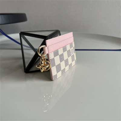 L.V Charms Card Holder Damier Azur Pink M82739