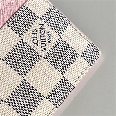 L.V Charms Card Holder Damier Azur Pink M82739