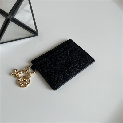 L.V Charms Card Holder Monogram Empreinte Black Leather M82739