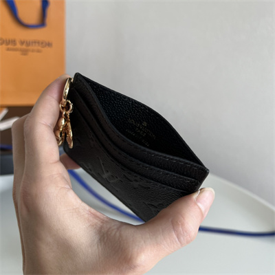L.V Charms Card Holder Monogram Empreinte Black Leather M82739