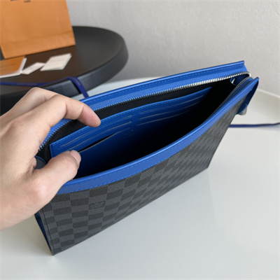 L.V Pochette Voyage MM Damier Graphite Indigo Blue N00088