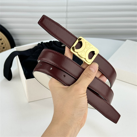 Ce**e medium reversible framed triomphe belt 25mm in taurillon and natural calfskin burgundy/white