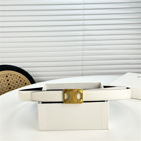 Ce**e medium reversible framed triomphe belt 25mm in taurillon and natural calfskin white/black