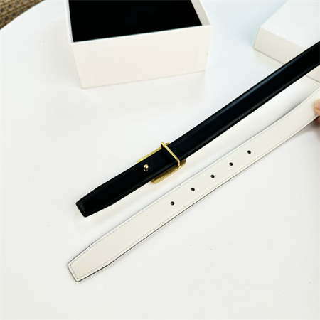 Ce**e medium reversible framed triomphe belt 25mm in taurillon and natural calfskin white/black