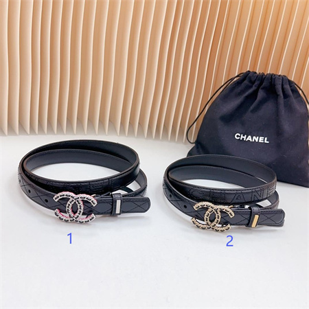 Ch*el belts in lambskin 20mm in black