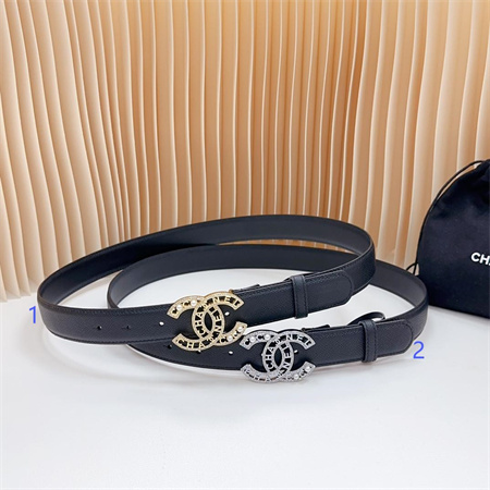 Ch*el belts in calfskin 30mm gold/silver hardware  in black